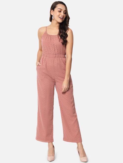 cami neck chevron full leg jumpsuit - 19087189 -  Standard Image - 0