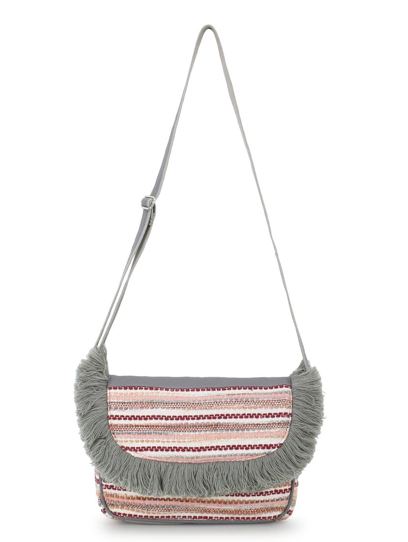 grey stripes regular sling bag - 19088722 - Standard Image - 5