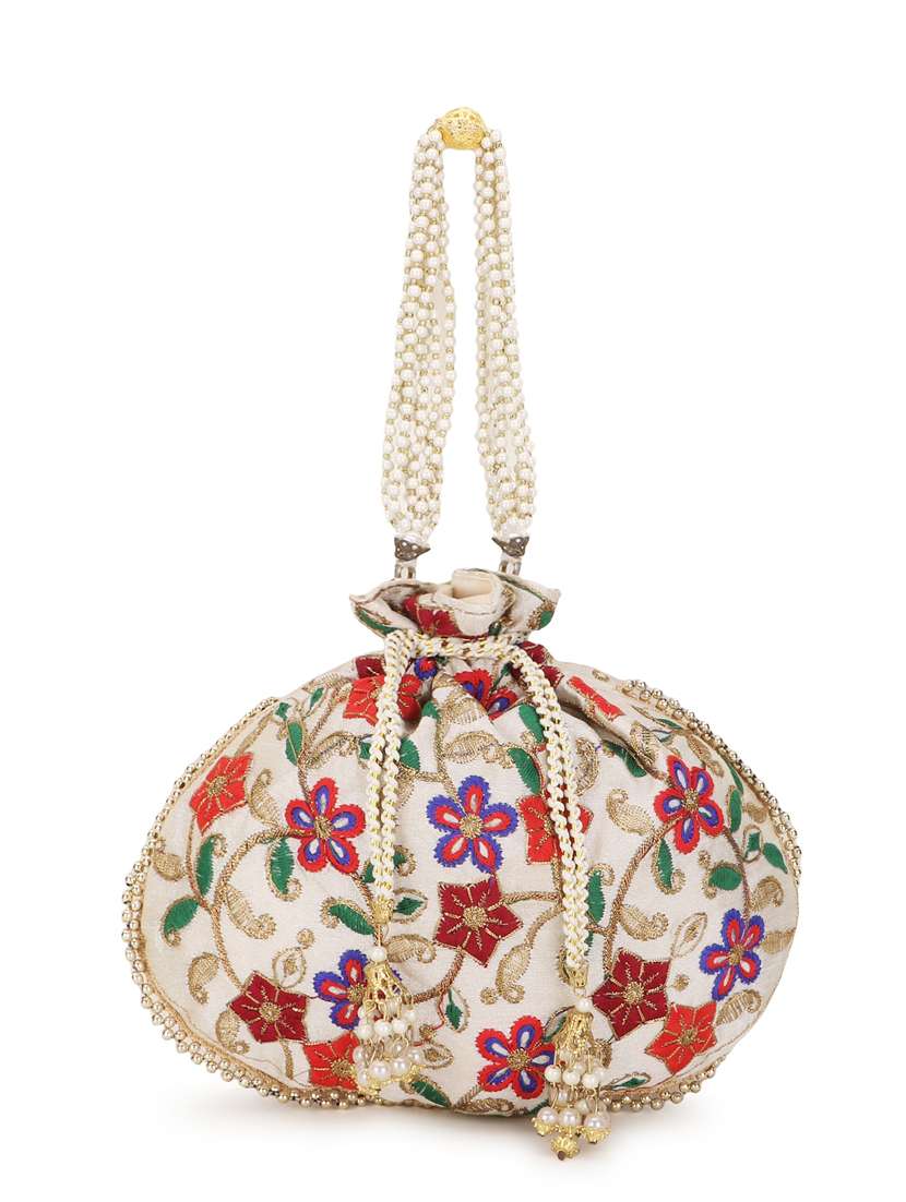 multi colored faux silk regular potli - 19088788 -  Standard Image - 5