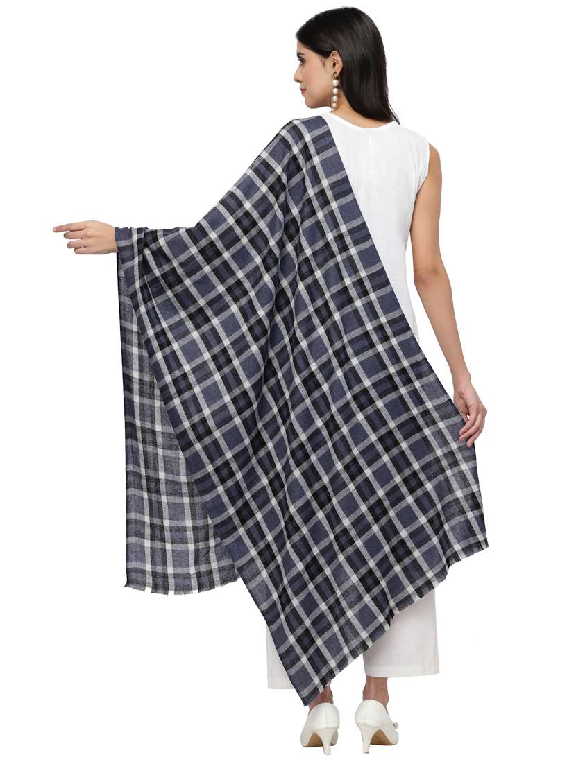 women's checks print stole - 19088900 - Standard Image - 3