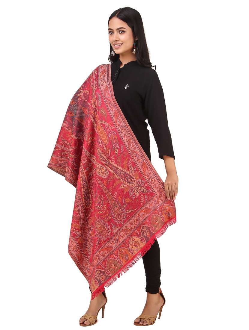 Pink Self Design Scarf - 19089389 -  Standard Image - 3