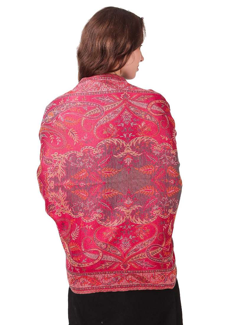 Pink Self Design Scarf - 19089389 -  Standard Image - 5