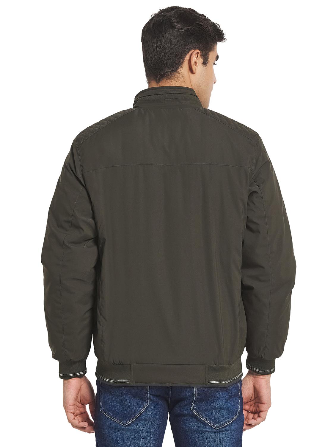 green solid casual jacket - 19089635 - Standard Image - 3