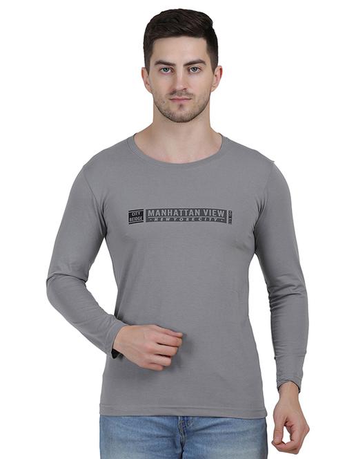 grey printed regular t-shirt - 19090196 - Standard Image - 0