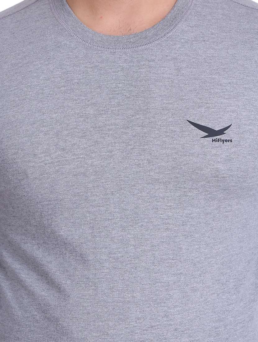 grey solid regular t-shirt - 19090201 - Standard Image - 3