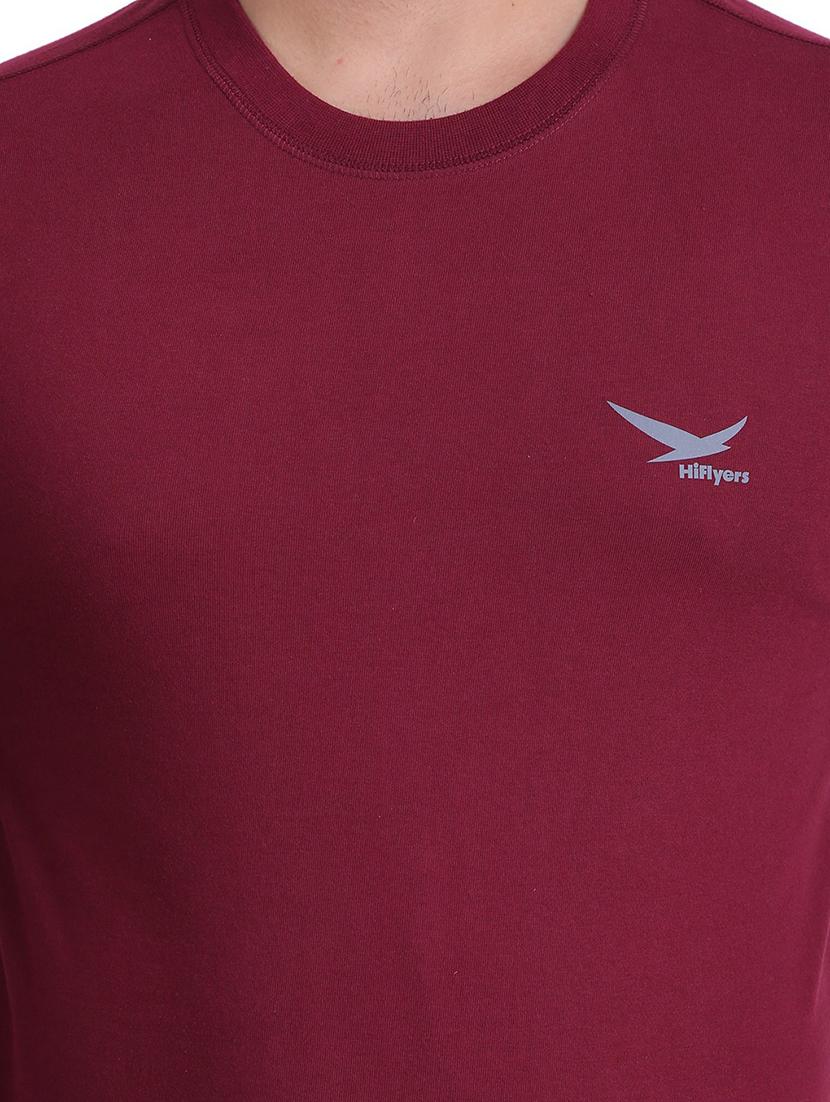 maroon solid regular t-shirt - 19090210 - Standard Image - 3