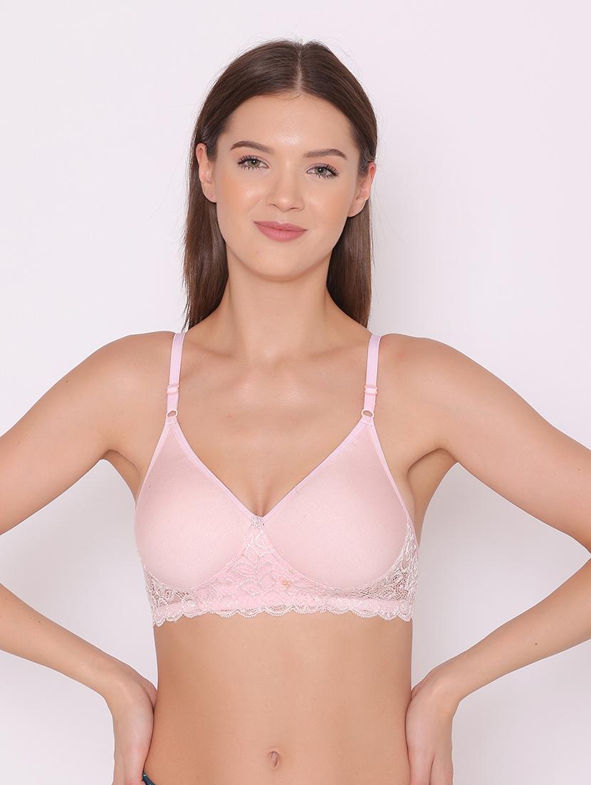 pink cotton regular bra - 19100669 - Standard Image - 3