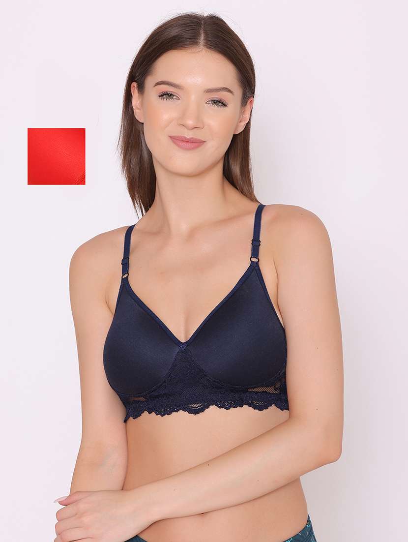 red cotton regular bra