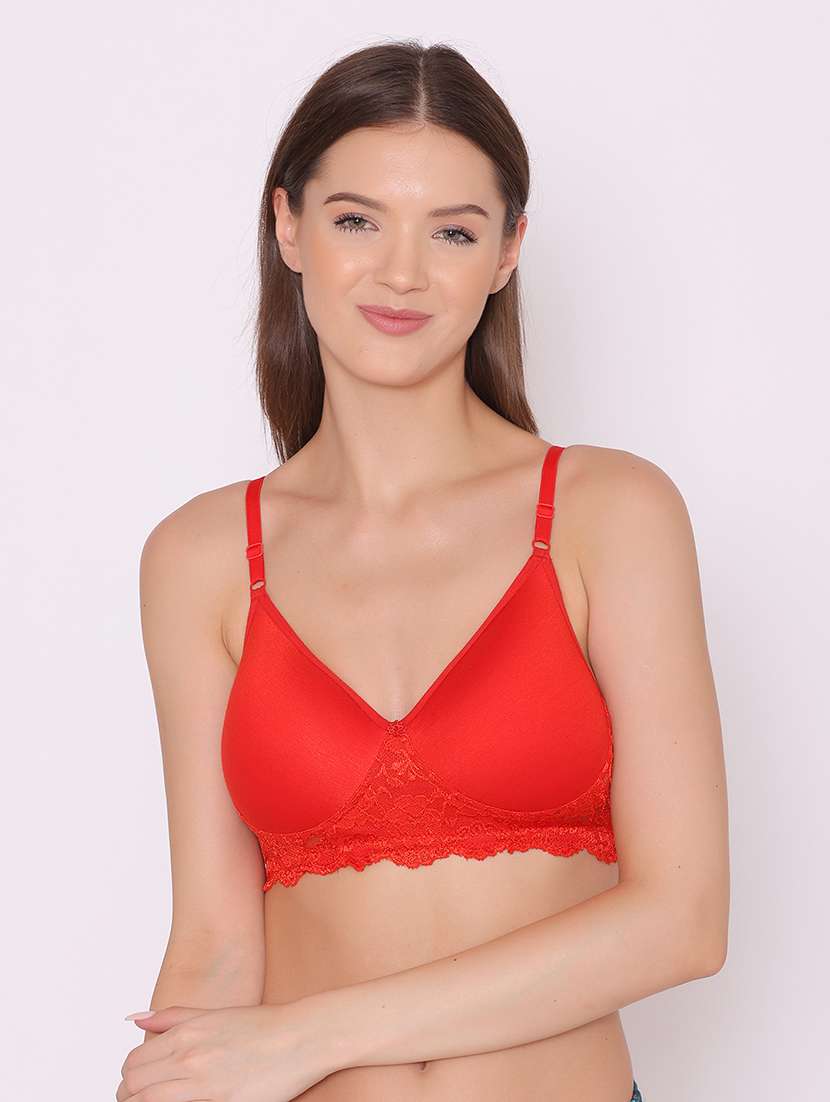 red cotton regular bra - 19100672 -  Standard Image - 3