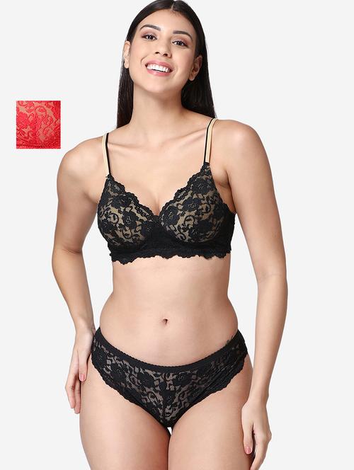 pack of 2 laced bra and panty set - 19100729 - Standard Image - 0