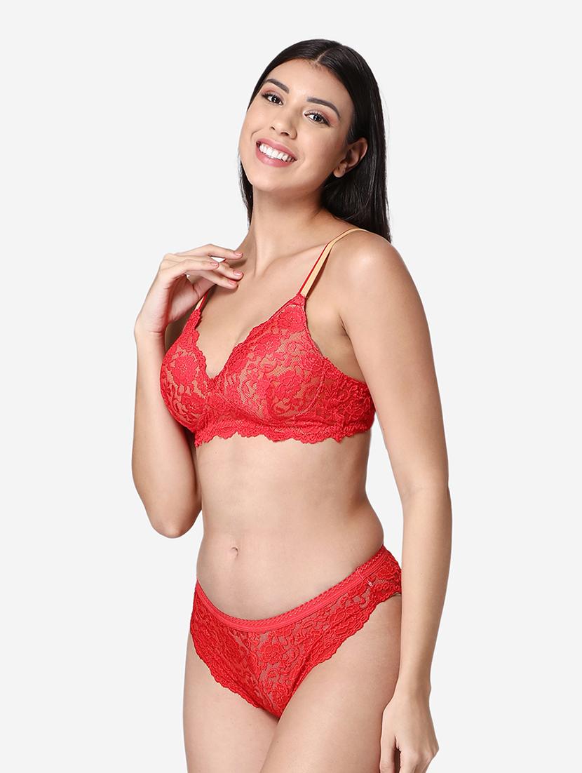 pack of 2 laced bra and panty set - 19100729 - Standard Image - 5
