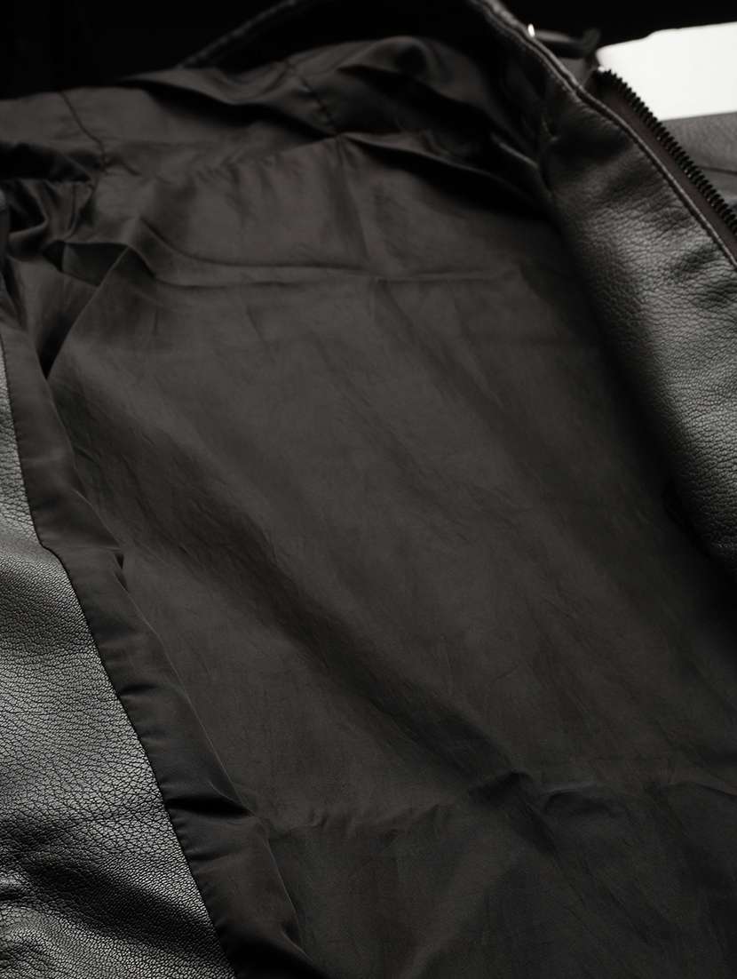 Grey Leather Casual Jacket - 19101546 -  Standard Image - 5