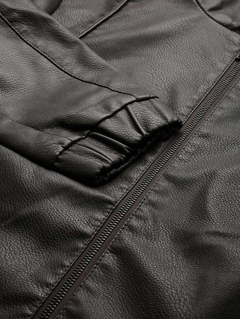 Grey Leather Casual Jacket - 19101546 -  Standard Image - 8