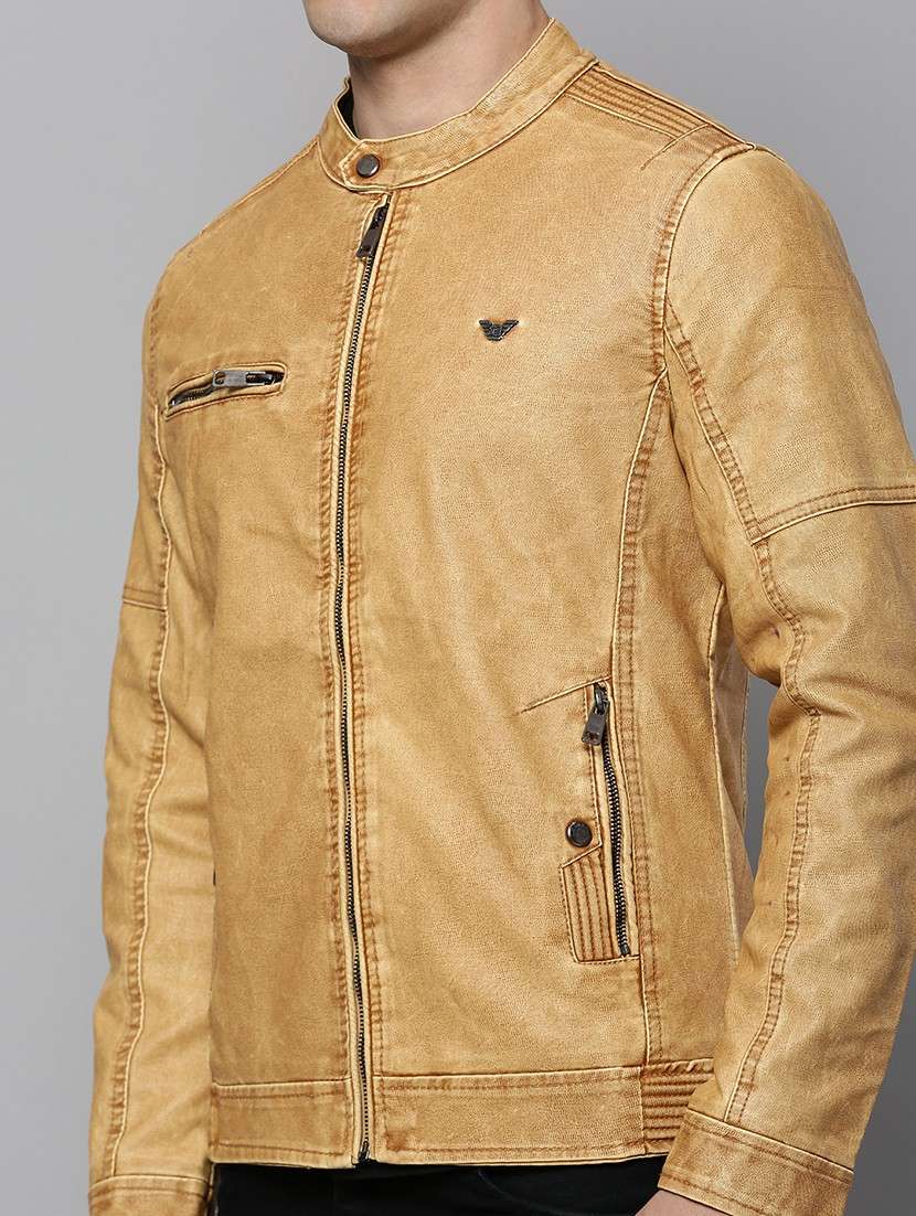 beige leather casual jacket - 19101565 -  Standard Image - 5