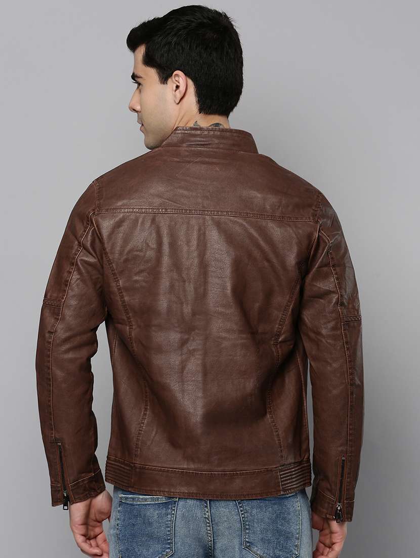 brown leather casual jacket - 19101567 -  Standard Image - 3