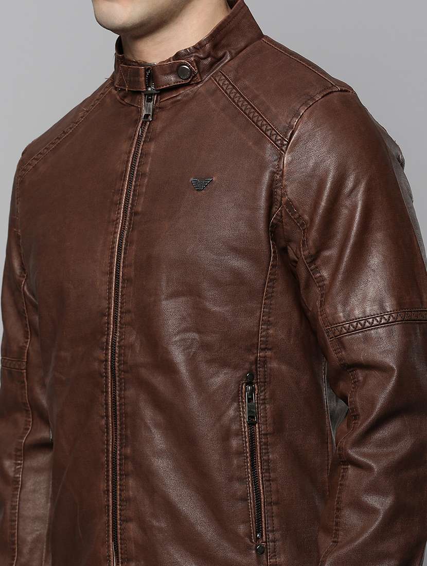 brown leather casual jacket - 19101567 -  Standard Image - 5