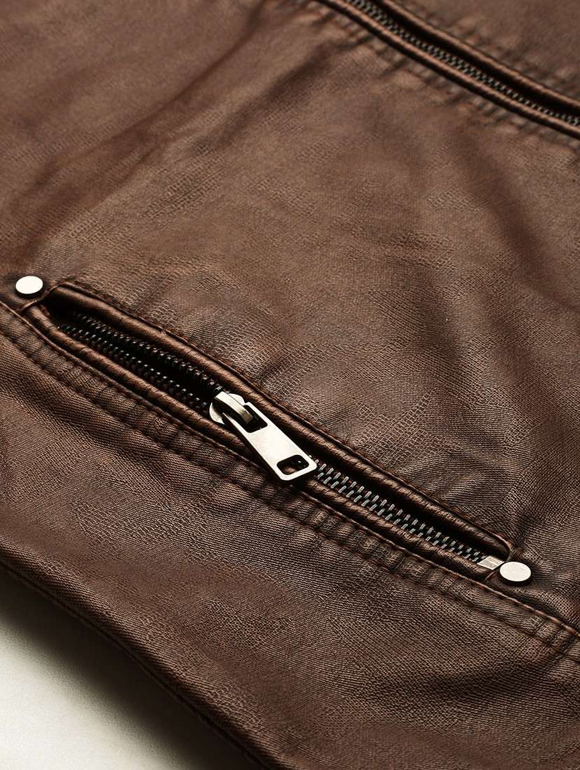 brown leather casual jacket - 19101567 -  Standard Image - 8