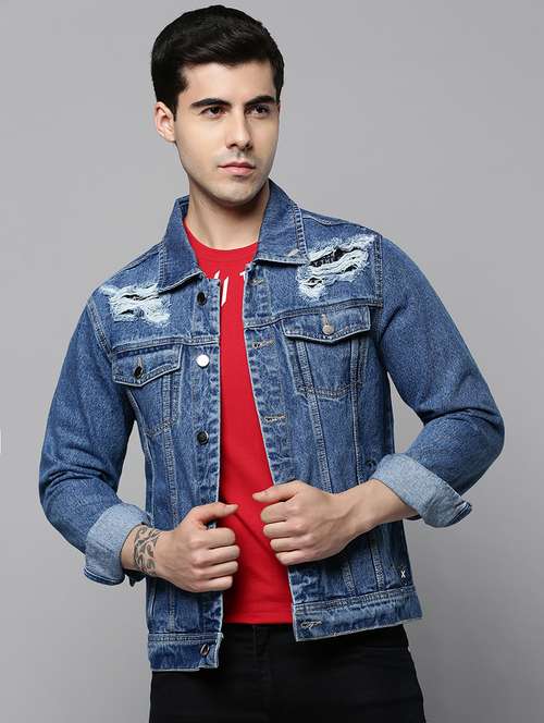 blue rugged denim jacket - 19101577 -  Standard Image - 0