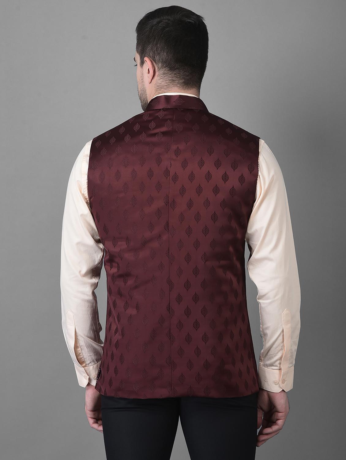 red classic nehru jacket - 19102176 - Standard Image - 3