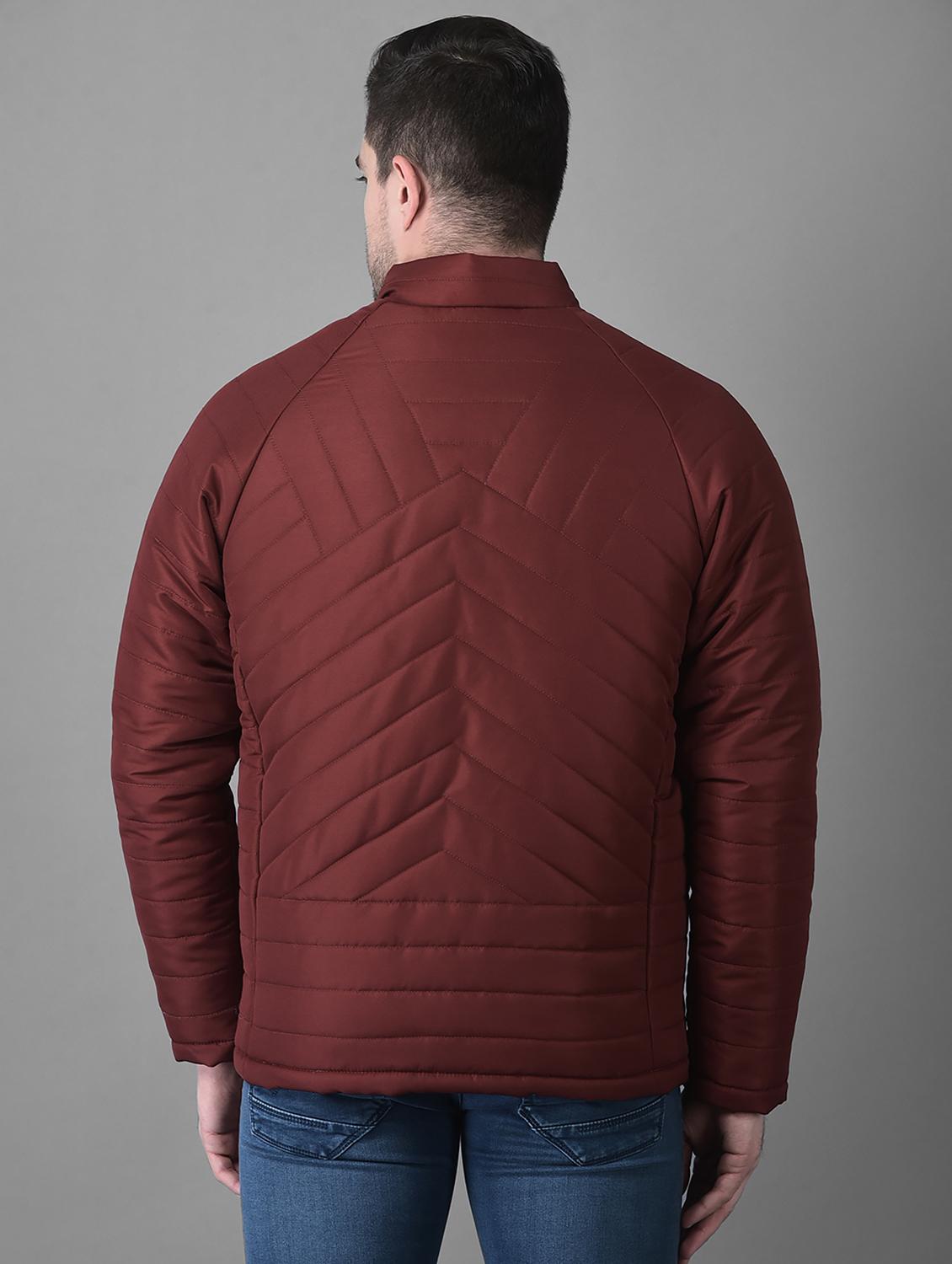 men maroon solid long sleeve quilted jacket - 19102191 - Standard Image - 3