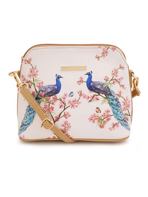 beige leatherette (pu) sling bag - 19108467 - Standard Image - 0