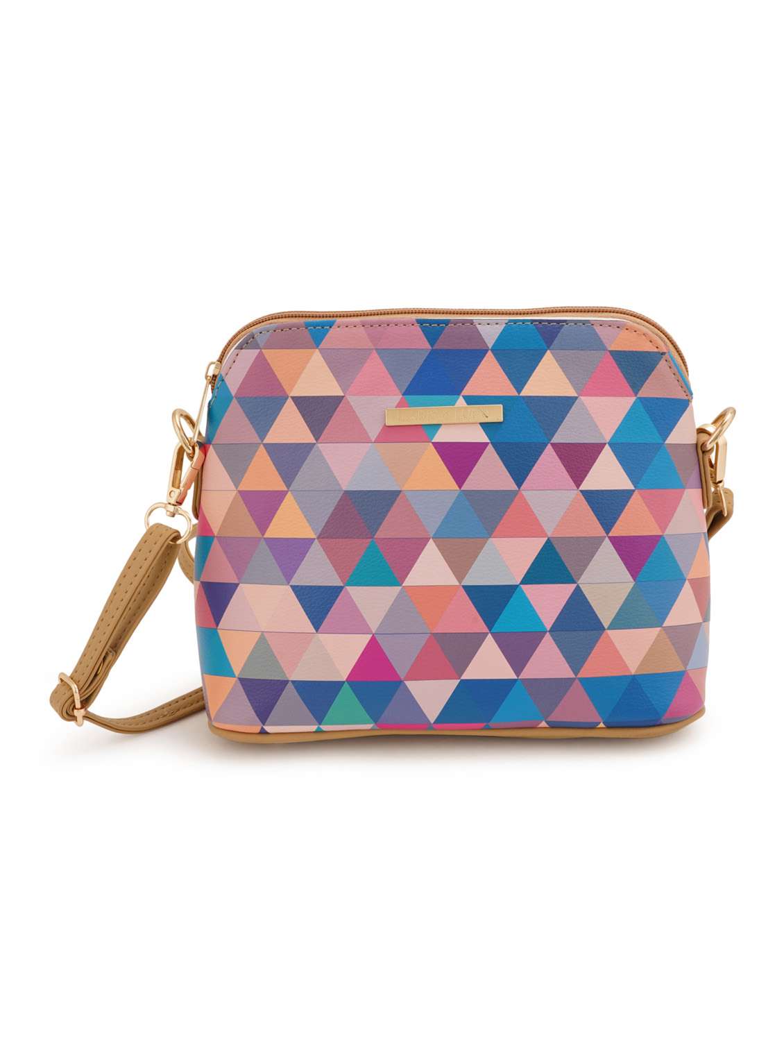 beige leatherette (pu) sling bag