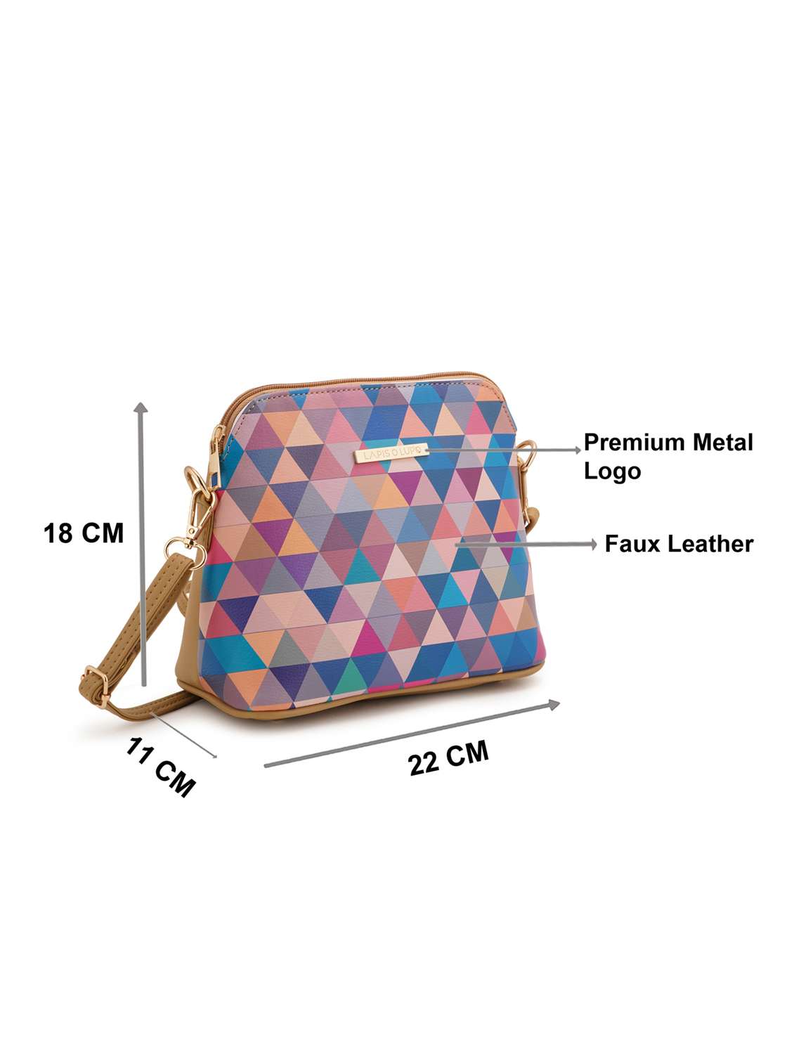 beige leatherette (pu) sling bag - 19108472 - Standard Image - 5