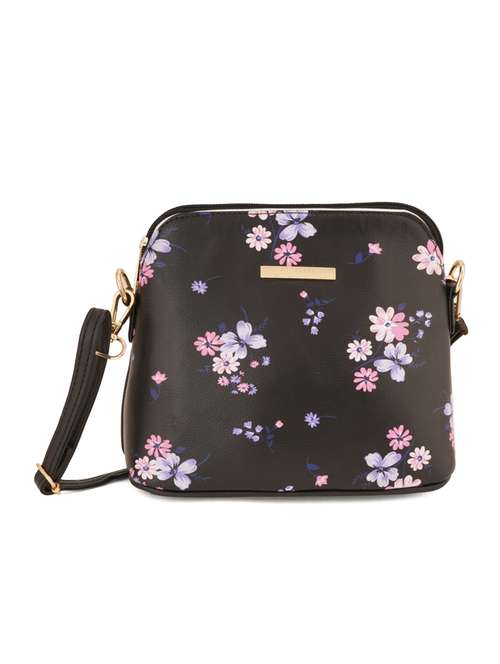 black leatherette (pu) sling bag - 19108476 - Standard Image - 0