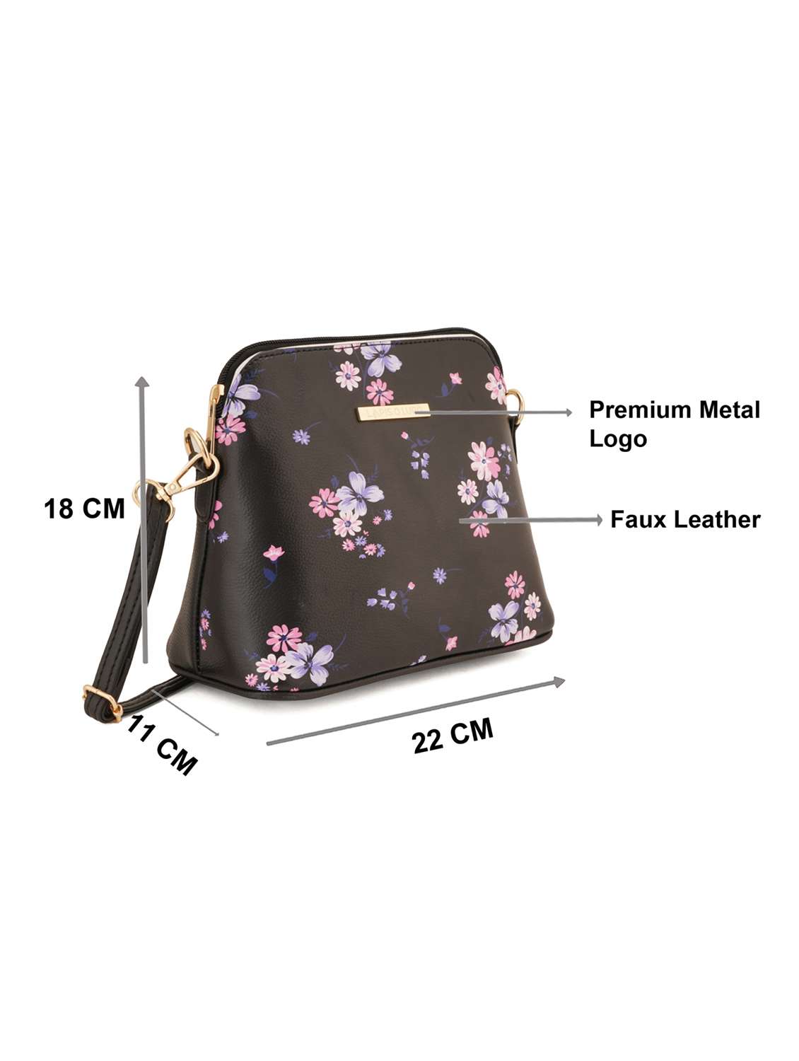 black leatherette (pu) sling bag - 19108476 - Standard Image - 5
