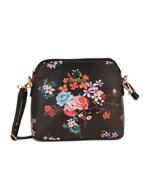 black leatherette (pu) sling bag - 19108477 - Standard Image - 0