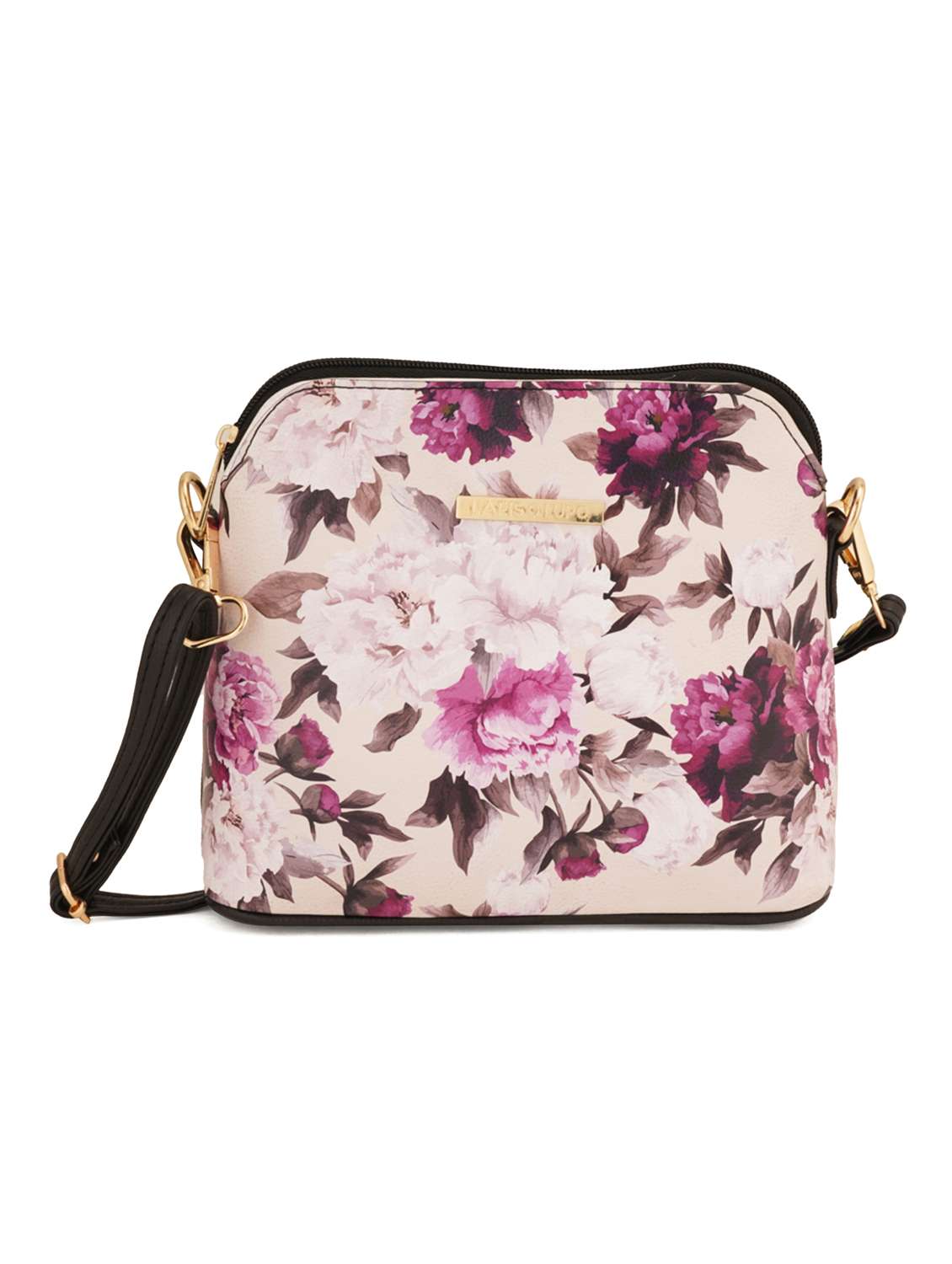 black leatherette (pu) sling bag