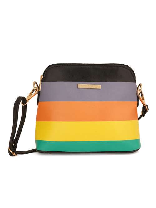 black leatherette (pu) sling bag - 19108482 - Standard Image - 0