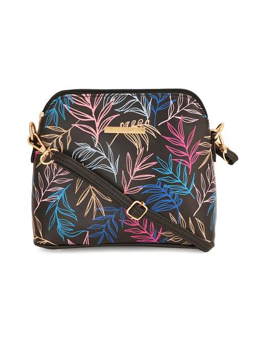 black leatherette (pu) sling bag - 19108486 - Standard Image - 0