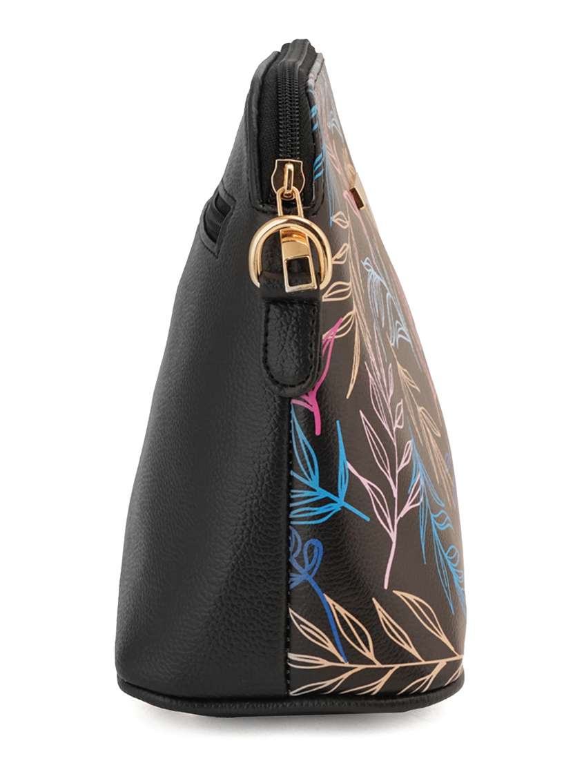 black leatherette (pu) sling bag - 19108486 - Standard Image - 3