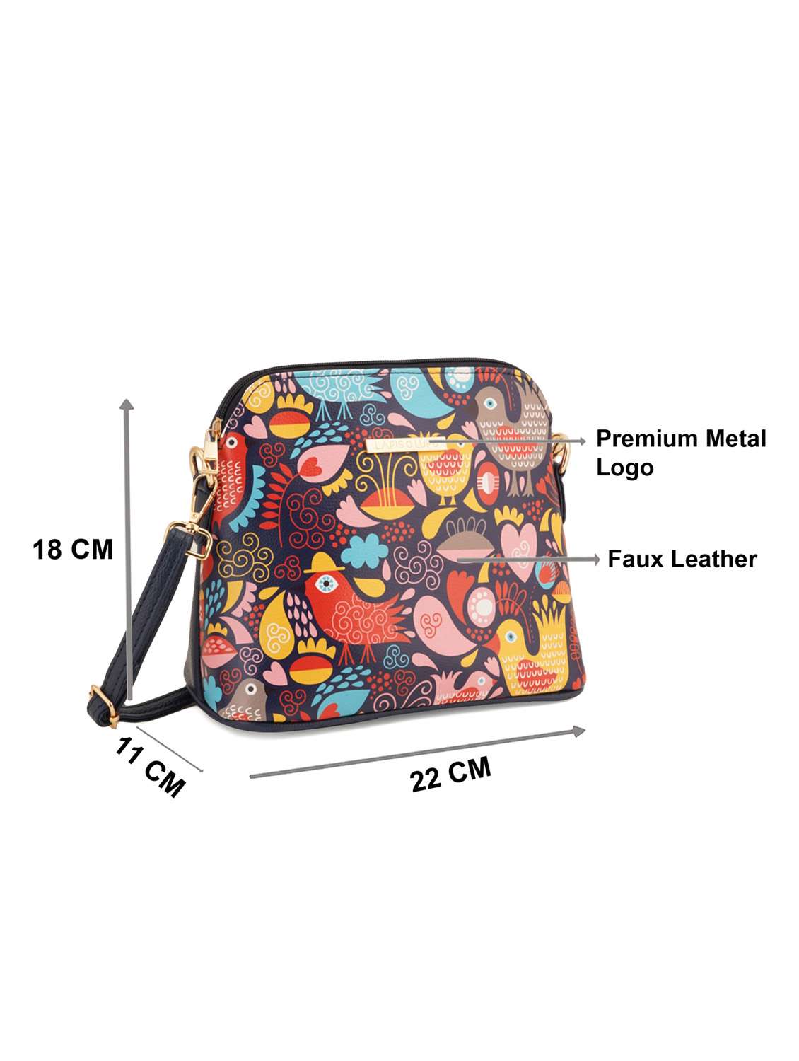 blue leatherette (pu) sling bag - 19108489 - Standard Image - 5