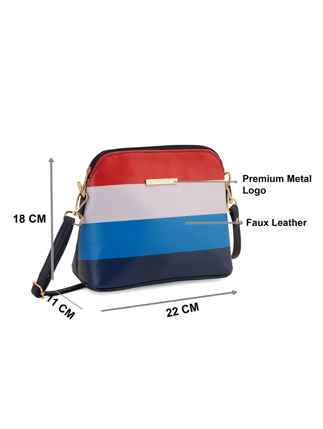 blue leatherette (pu) sling bag - 19108490 - Standard Image - 5