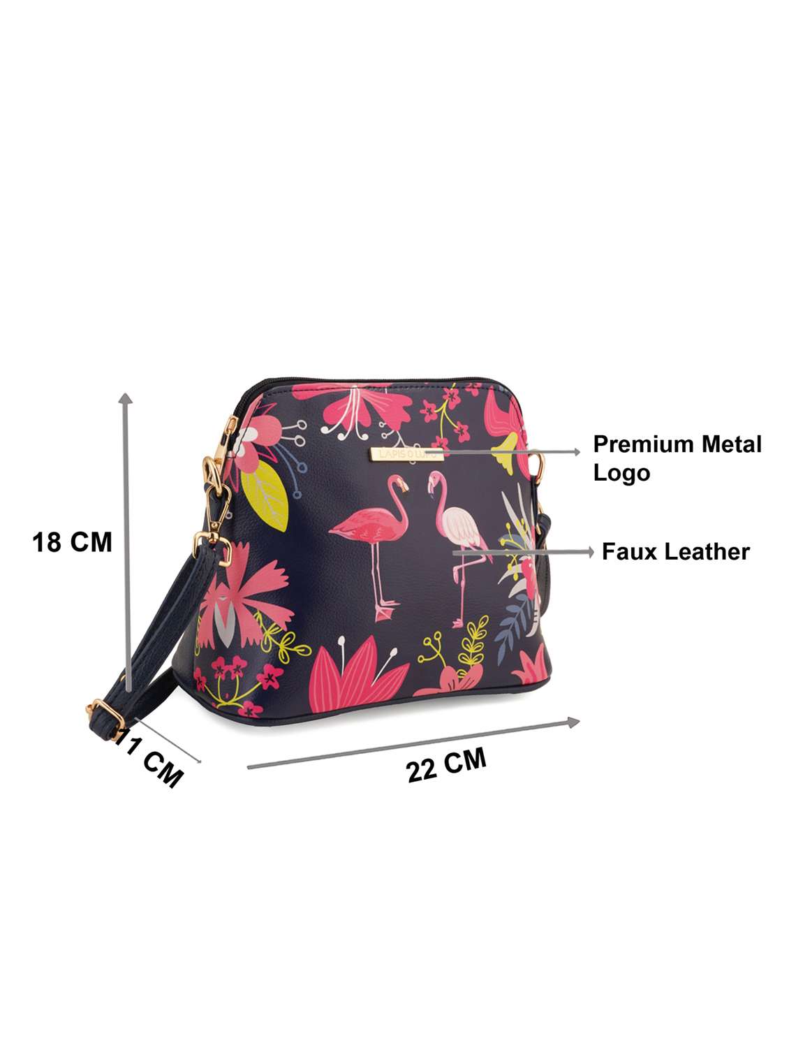 blue leatherette (pu) sling bag - 19108491 - Standard Image - 5