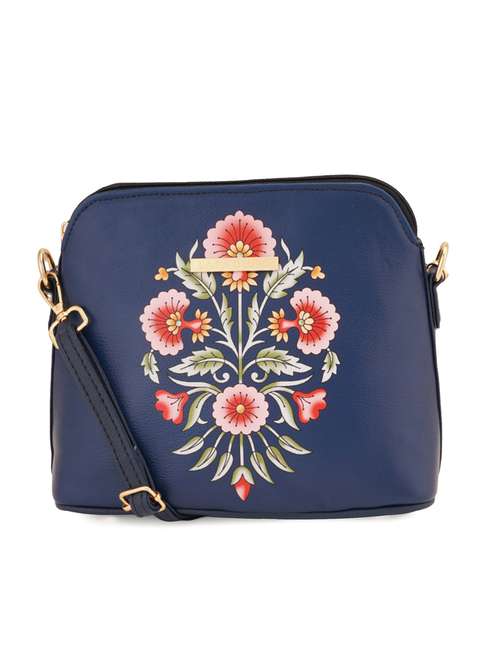 blue leatherette (pu) sling bag - 19108492 - Standard Image - 0