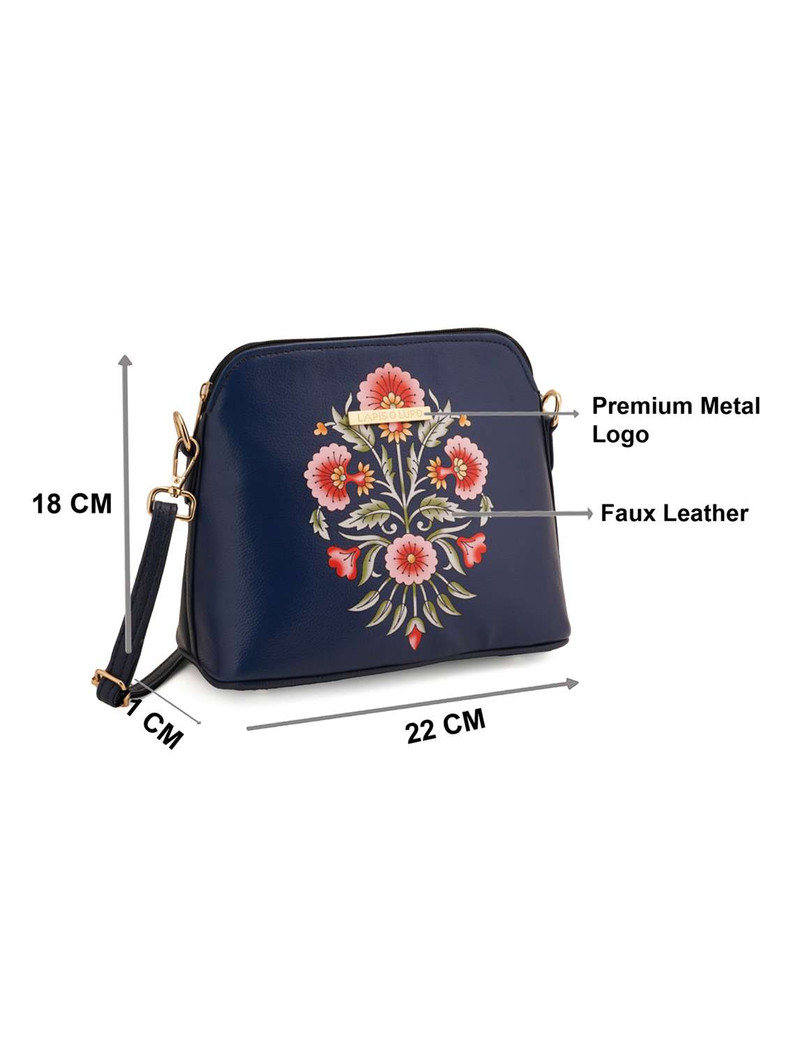 blue leatherette (pu) sling bag - 19108492 - Standard Image - 5