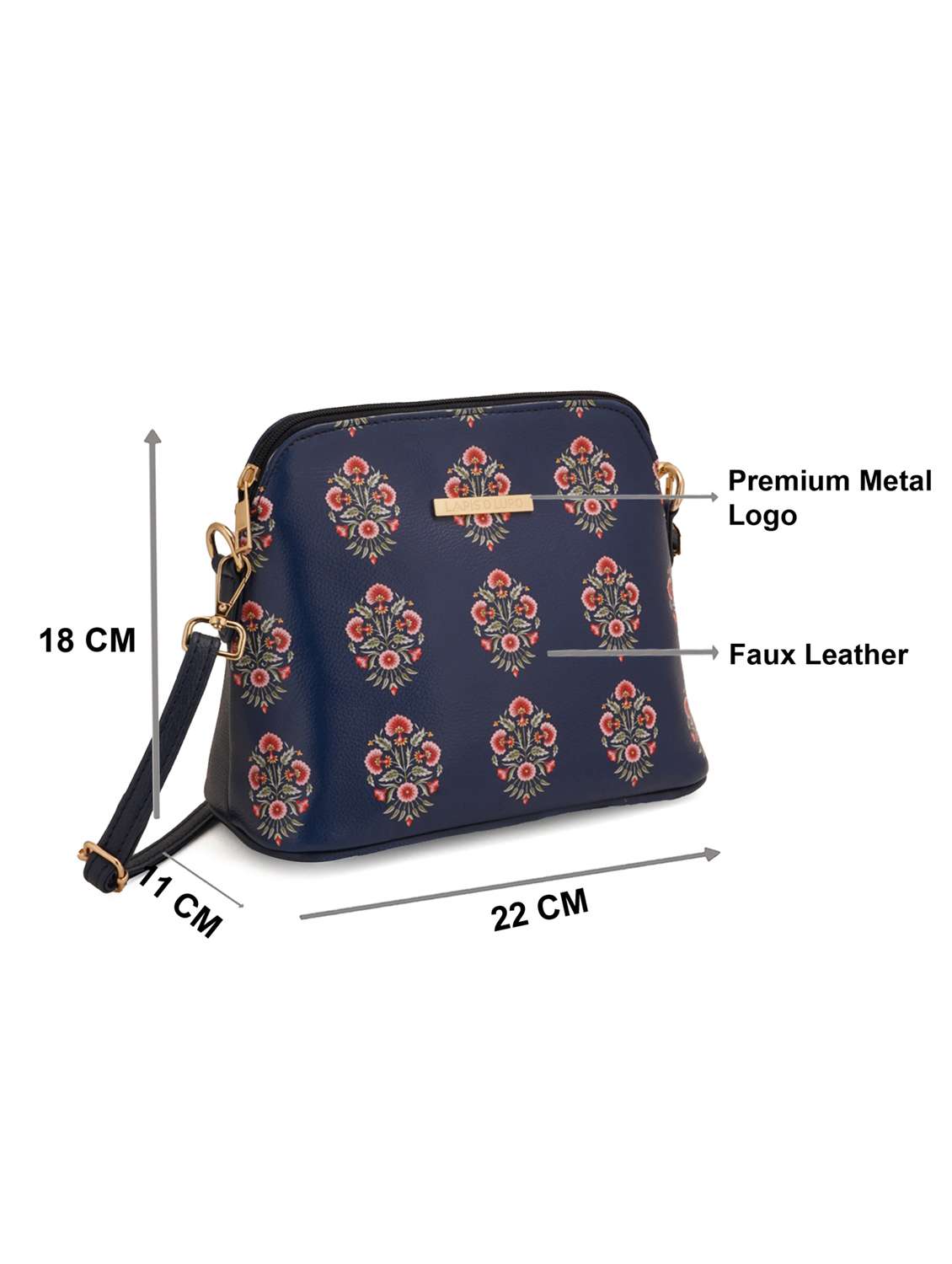 blue leatherette (pu) sling bag - 19108493 - Standard Image - 5