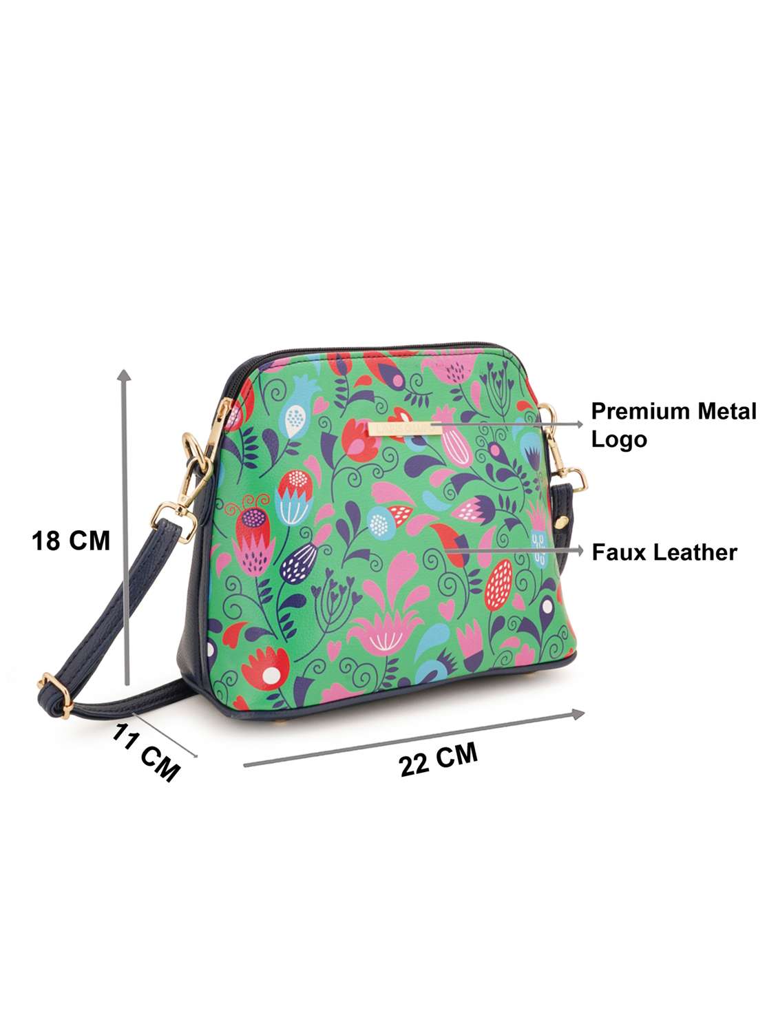 blue leatherette (pu) sling bag - 19108494 - Standard Image - 5