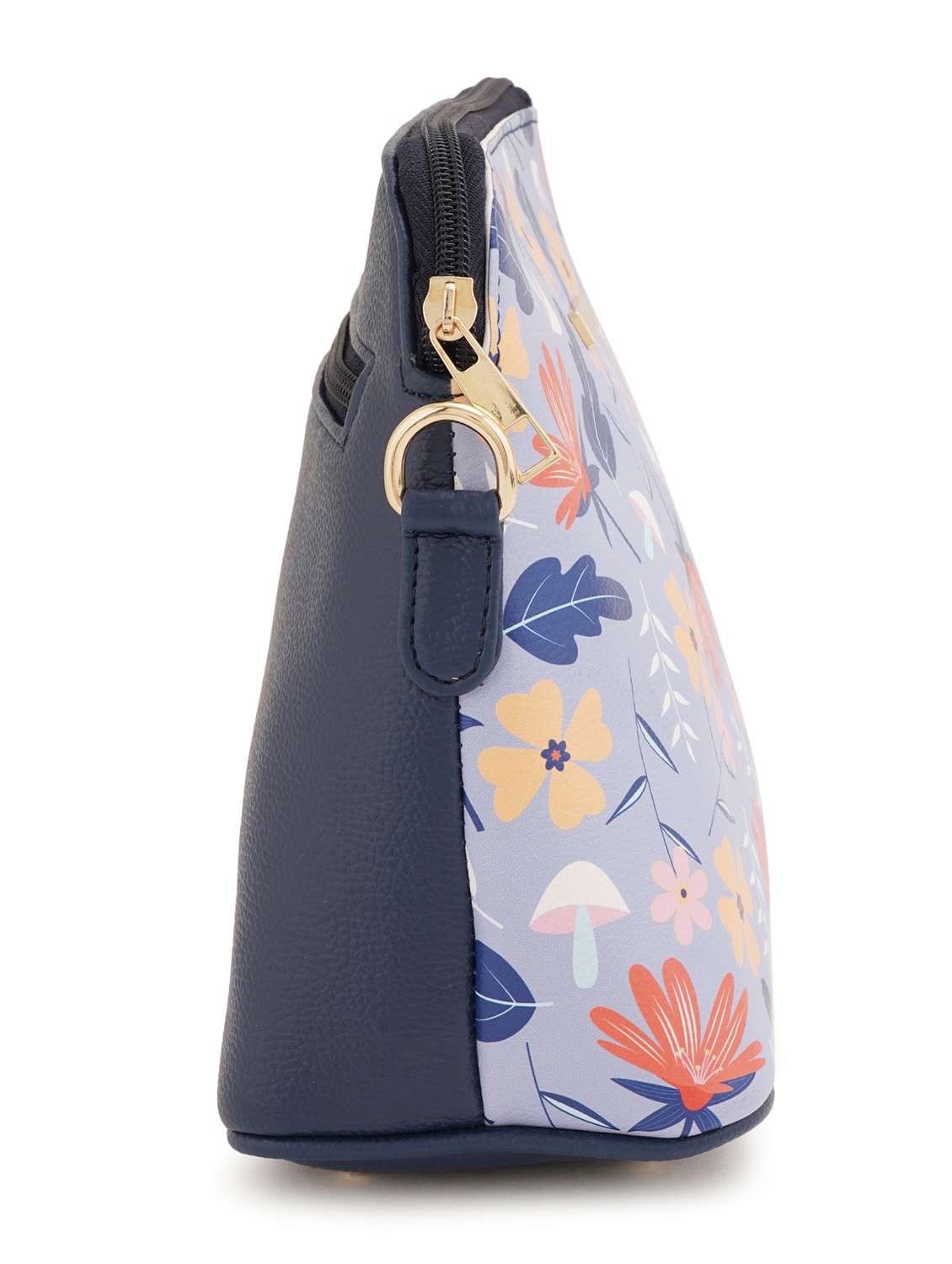 blue coloured leatherette (pu) regular sling bag - 19108496 - Standard Image - 3