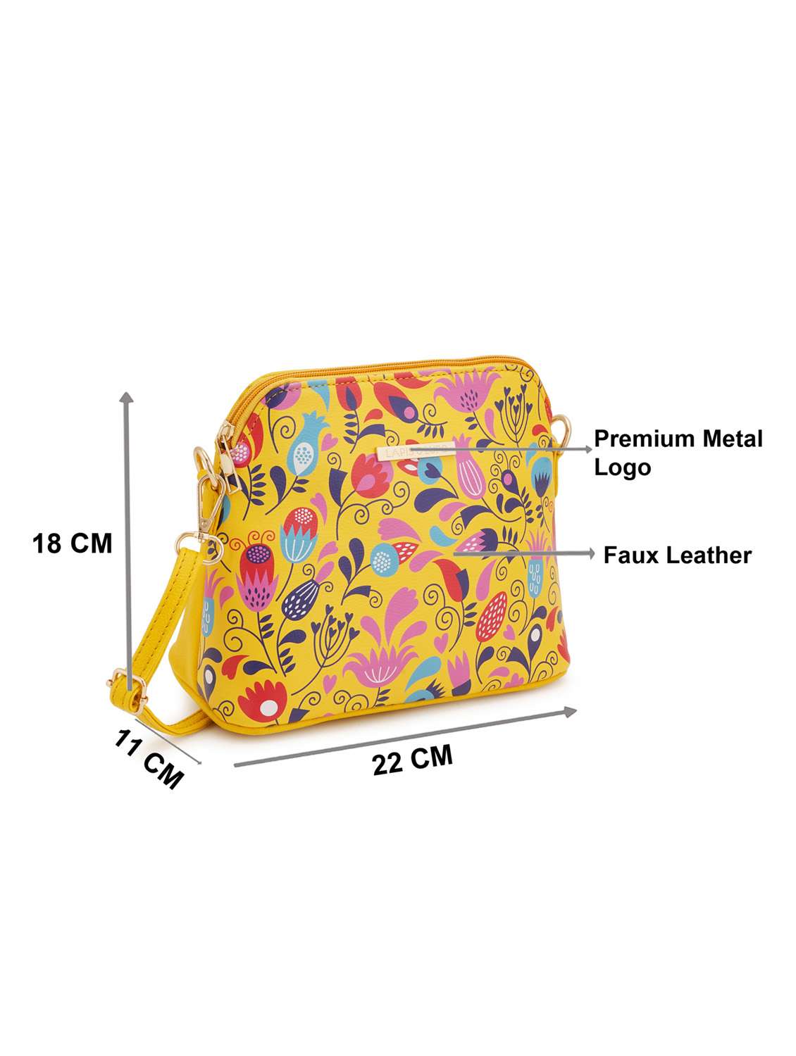 multi coloured leatherette (pu) regular sling bag - 19108511 - Standard Image - 5