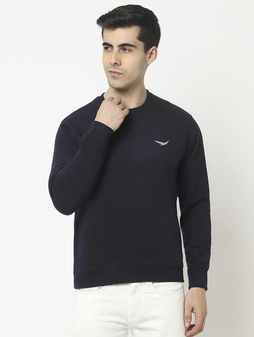 men navy blue fleece sweatshirt - 19108621 - Zoom Image - 0