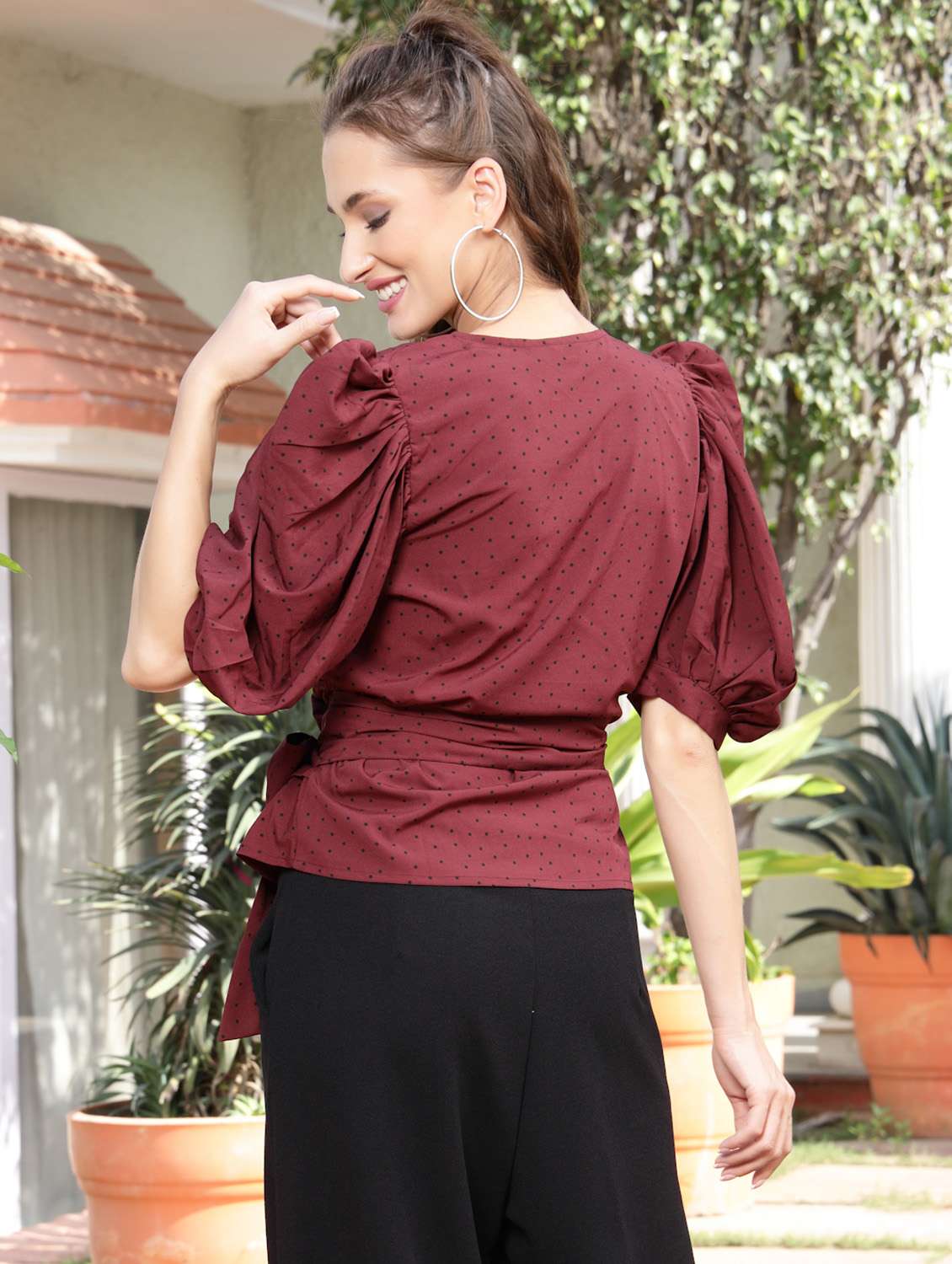 Women's Wrap V Neck Top