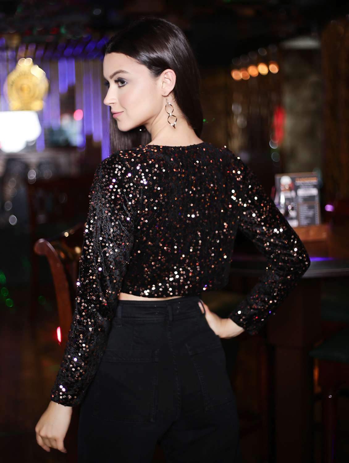 women's crop round neck top - 19109010 -  Standard Image - 3