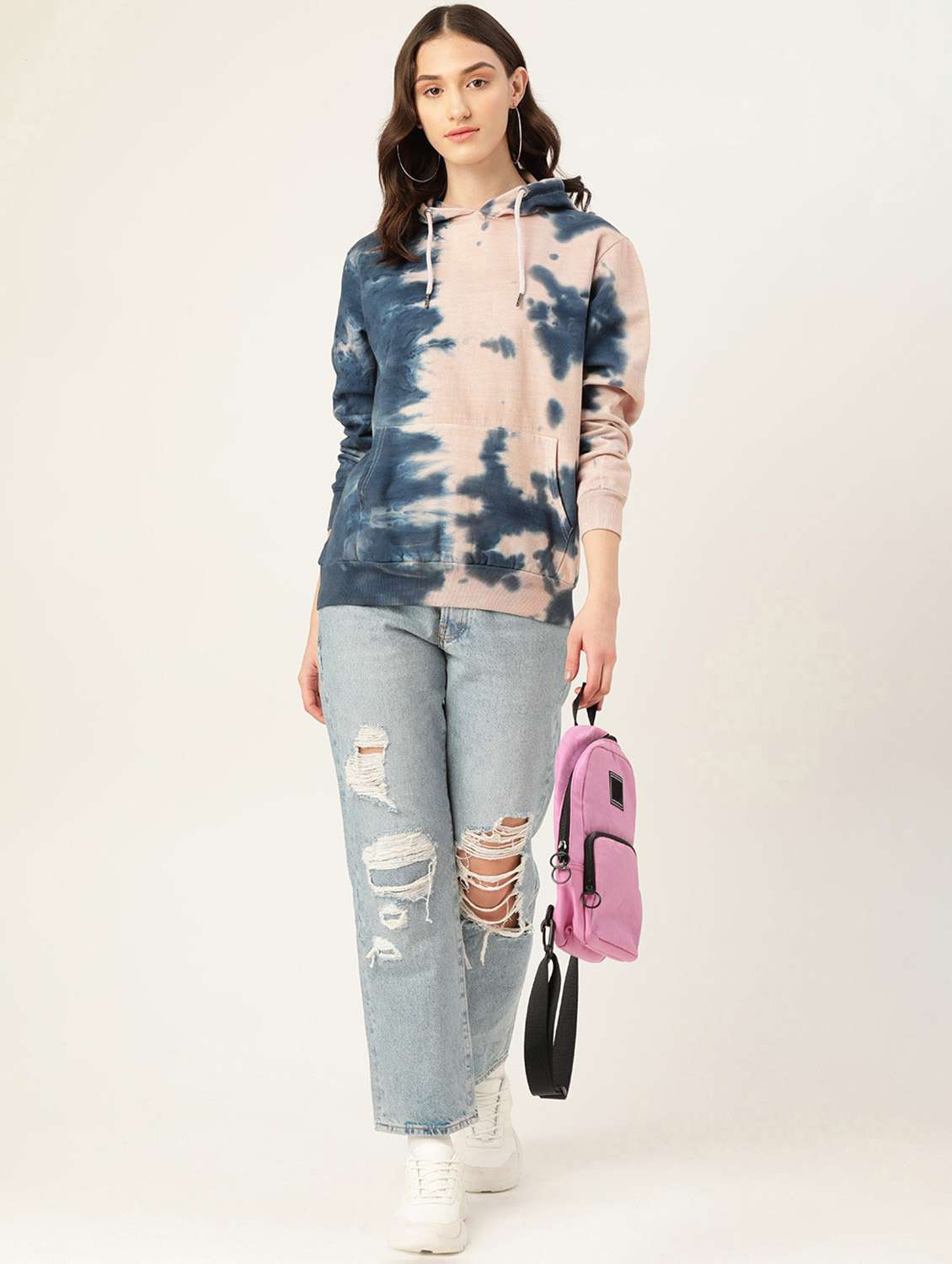 women tie & dye hooded sweatshirt - 19109702 - Standard Image - 3