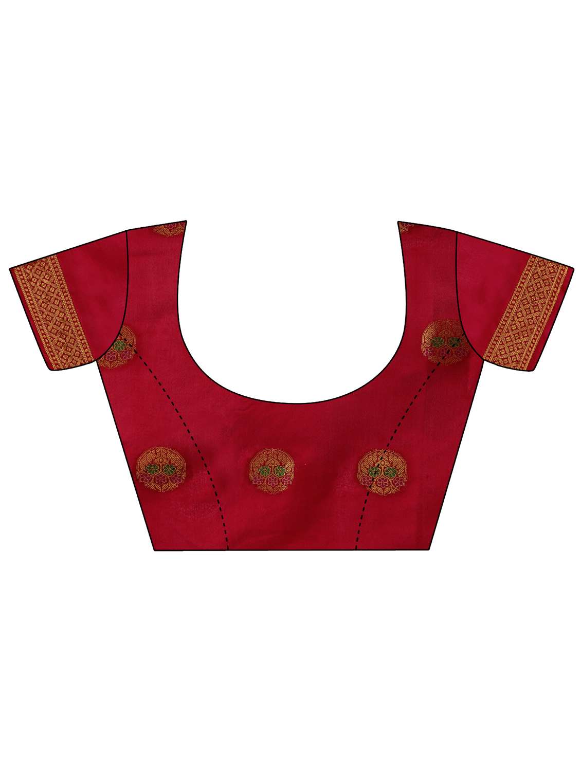 self design zari work woven saree with blouse - 19109745 -  Standard Image - 5