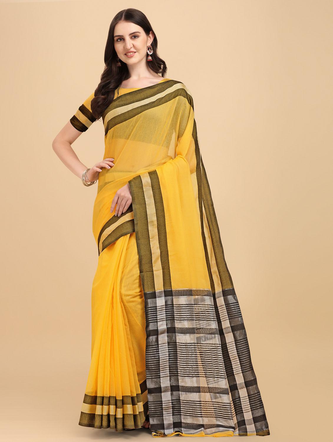 self design woven saree with blouse - 19109784 - Zoom Image - 0
