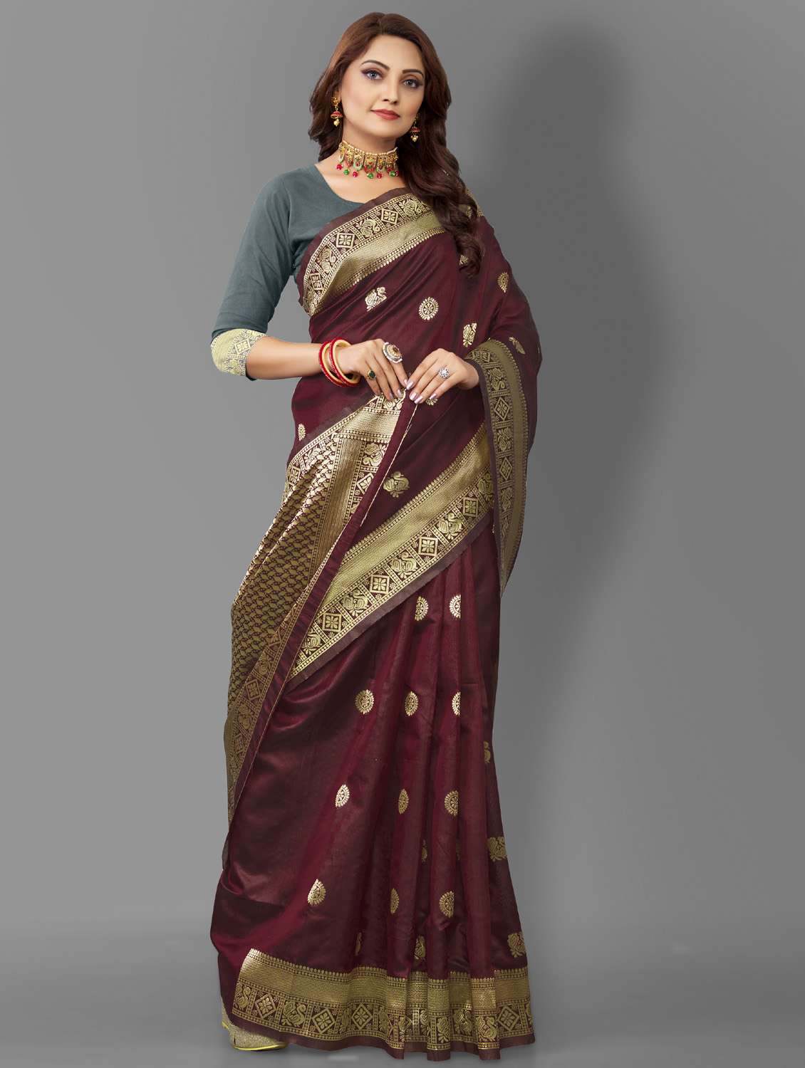 women's banarasi saree - 19109790 - Standard Image - 3